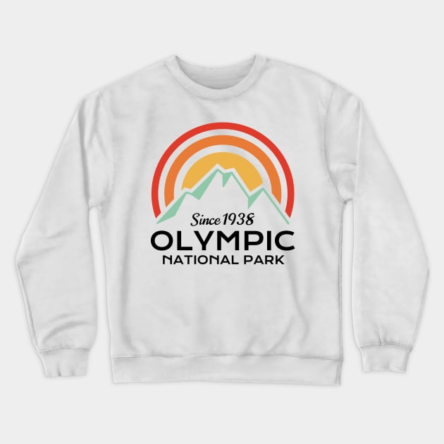 Olympic National Park Retro Crewneck Sweatshirt by roamfree